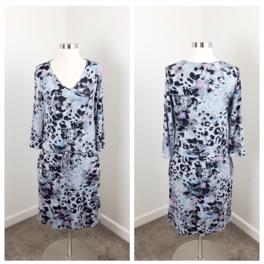 LOGO by Lori Goldstein watercolor drawstring dress